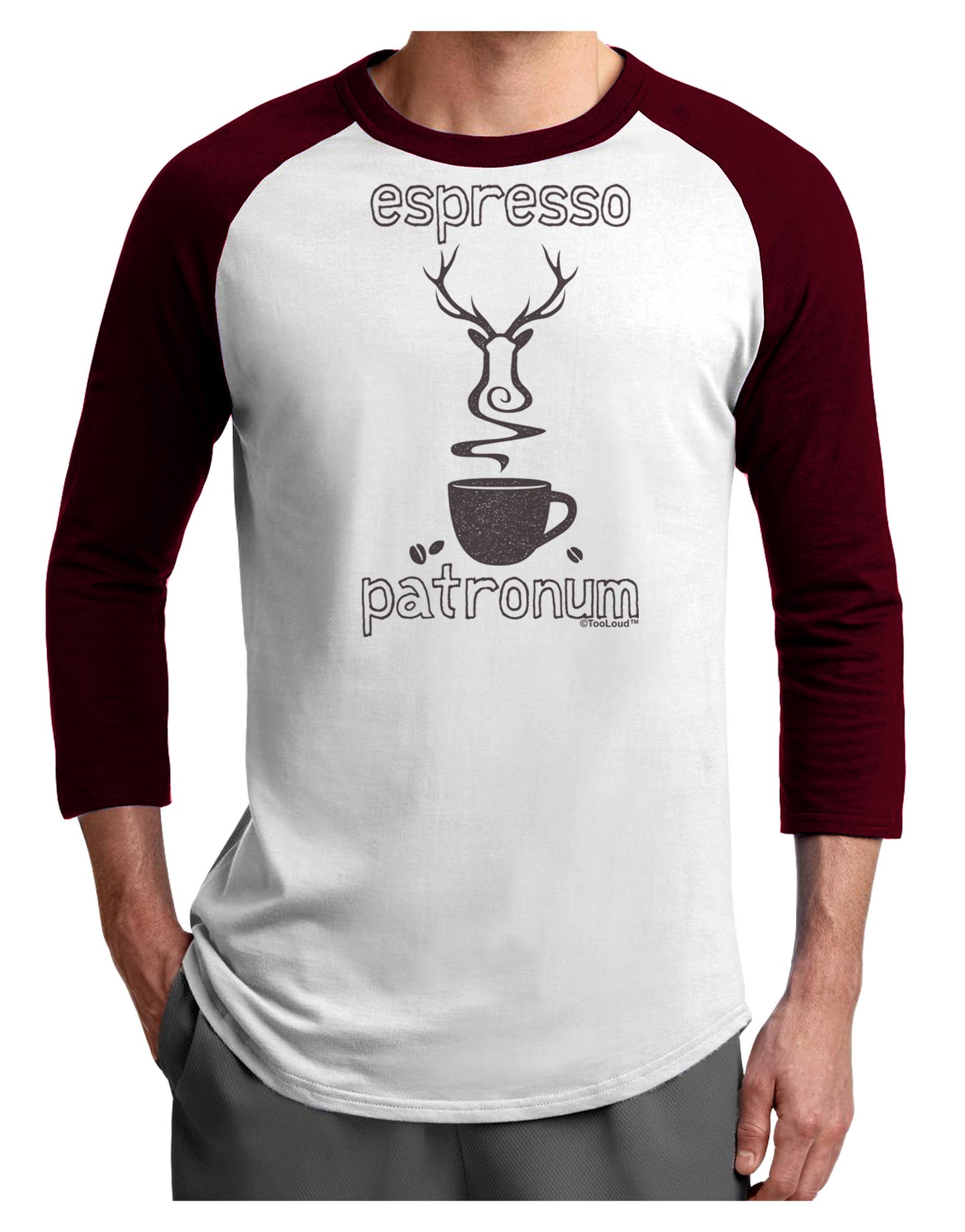 Espresso Patronum Adult Raglan Shirt-Raglan Shirt-TooLoud-White-Cardinal-X-Small-Davson Sales