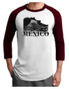 Mexico - Temple No 2 Adult Raglan Shirt-TooLoud-White-Cardinal-X-Small-Davson Sales