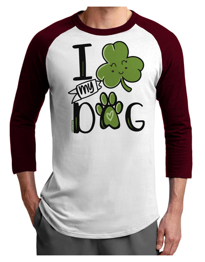 I Shamrock my Dog Adult Raglan Shirt-Mens T-Shirt-TooLoud-White-Cardinal-X-Small-Davson Sales