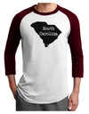 South Carolina - United States Shape Adult Raglan Shirt by TooLoud-TooLoud-White-Cardinal-X-Small-Davson Sales