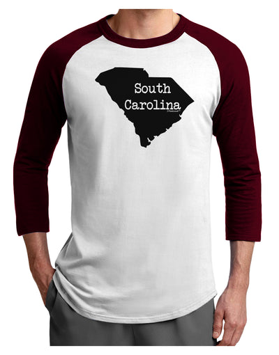 South Carolina - United States Shape Adult Raglan Shirt by TooLoud-TooLoud-White-Cardinal-X-Small-Davson Sales