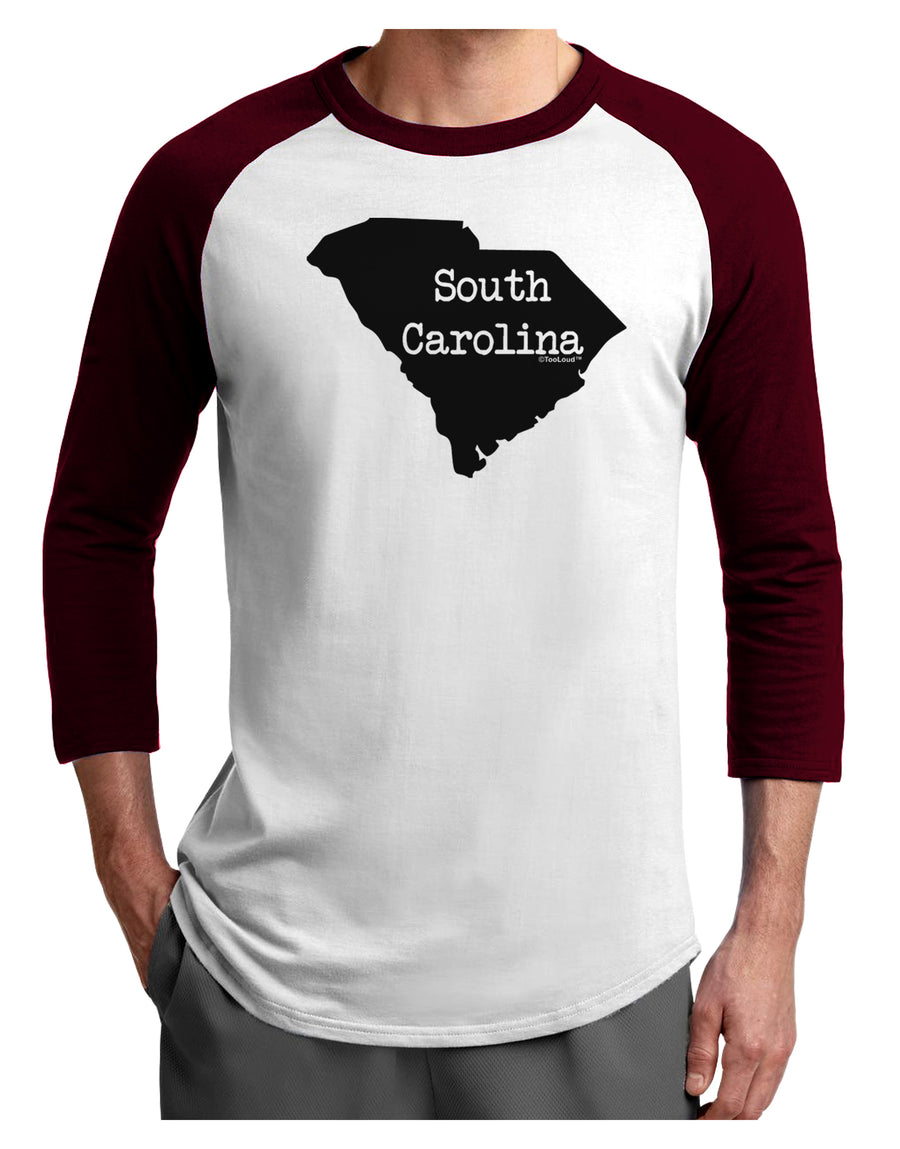 South Carolina - United States Shape Adult Raglan Shirt by TooLoud-TooLoud-White-Black-X-Small-Davson Sales