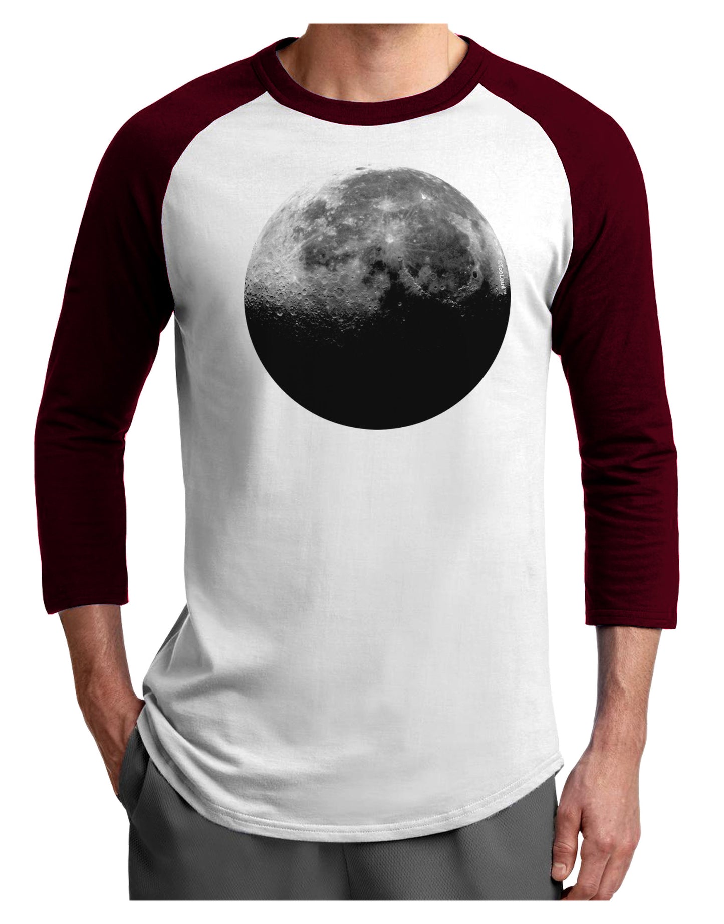 Moon of Earth Adult Raglan Shirt-Raglan Shirt-TooLoud-White-Cardinal-X-Small-Davson Sales