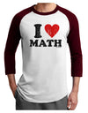 I Heart Math Distressed Adult Raglan Shirt by TooLoud-Wall Clock-TooLoud-White-Cardinal-X-Small-Davson Sales