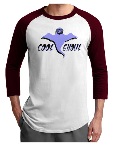 Cool Ghoul Adult Raglan Shirt-TooLoud-White-Cardinal-X-Small-Davson Sales