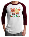 Cute Taco Fox Text Adult Raglan Shirt-TooLoud-White-Cardinal-X-Small-Davson Sales