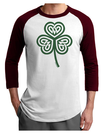 Celtic Knot Irish Shamrock Adult Raglan Shirt-Raglan Shirt-TooLoud-White-Cardinal-X-Small-Davson Sales