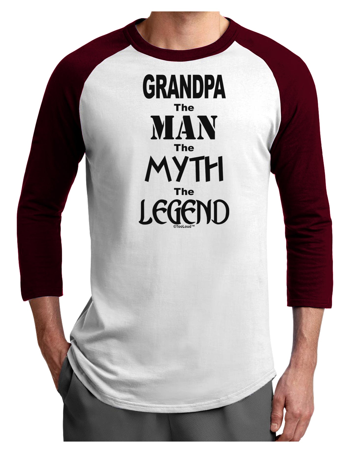 The Man The Myth The Legend Grandpa Adult Raglan Shirt by TooLoud-TooLoud-White-Cardinal-X-Small-Davson Sales