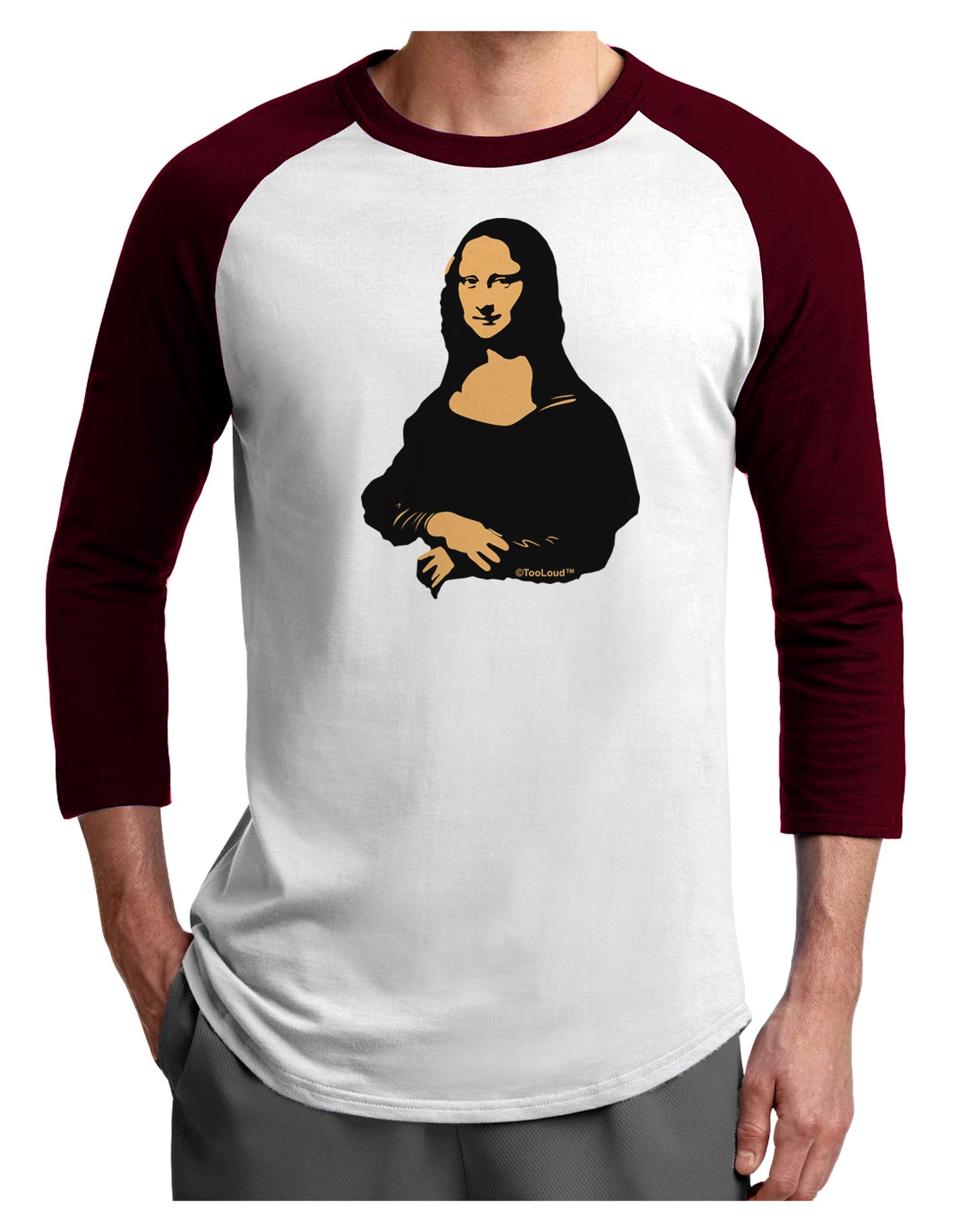 Mona Cutout Adult Raglan Shirt-Raglan Shirt-TooLoud-White-Cardinal-X-Small-Davson Sales