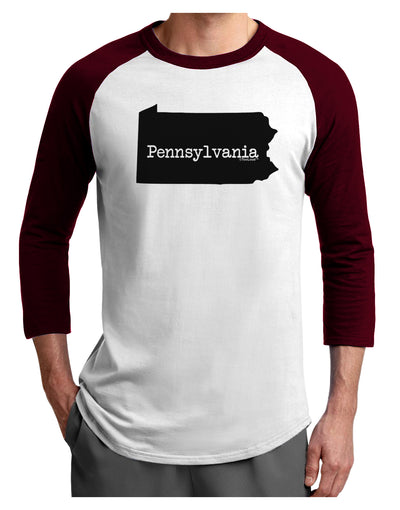 Pennsylvania - United States Shape Adult Raglan Shirt by TooLoud-TooLoud-White-Cardinal-X-Small-Davson Sales