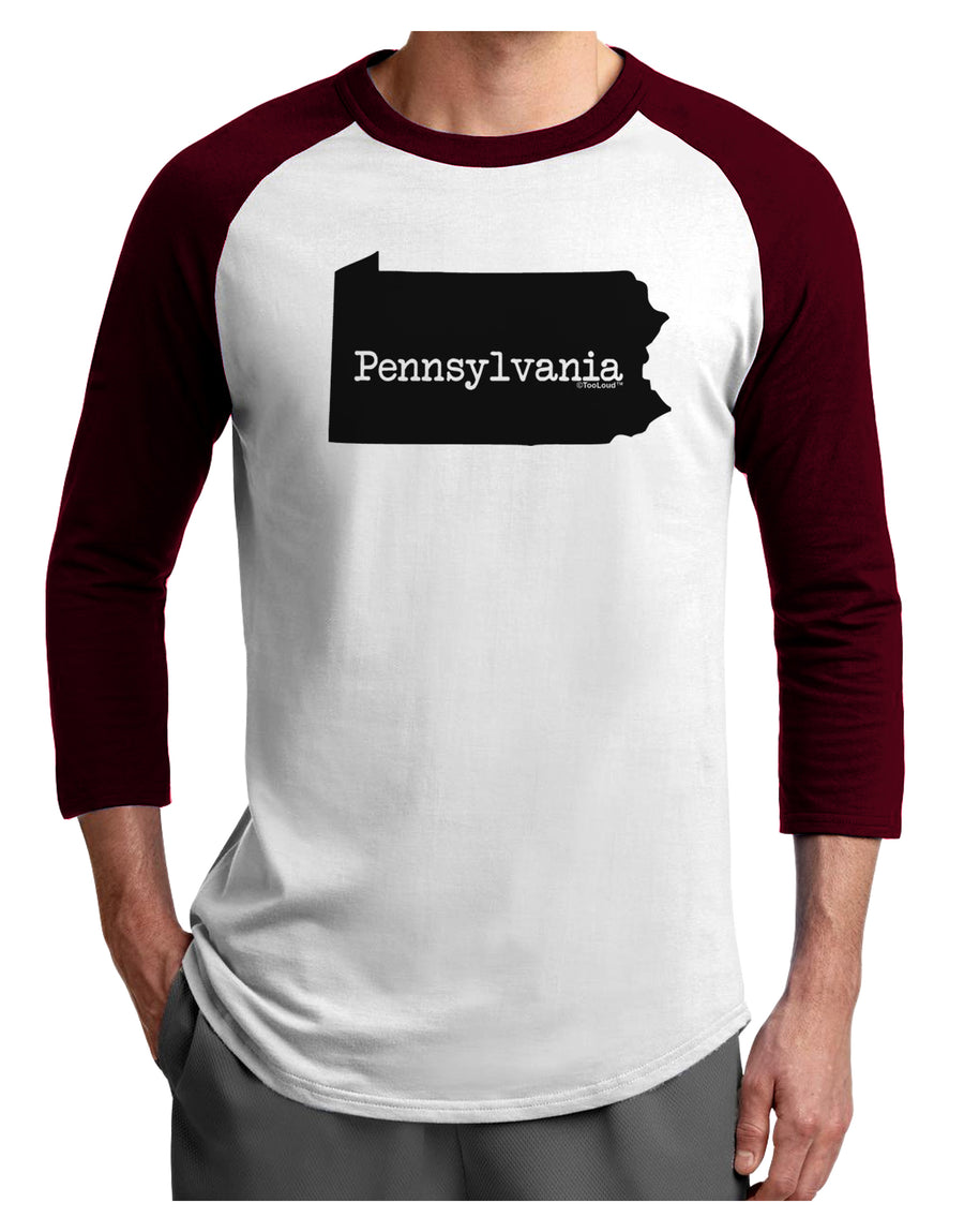 Pennsylvania - United States Shape Adult Raglan Shirt by TooLoud-TooLoud-White-Black-X-Small-Davson Sales