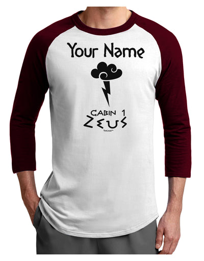 Personalized Cabin 1 Zeus Adult Raglan Shirt by-Raglan Shirt-TooLoud-White-Cardinal-X-Small-Davson Sales