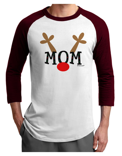 Matching Family Christmas Design - Reindeer - Mom Adult Raglan Shirt by TooLoud-TooLoud-White-Cardinal-X-Small-Davson Sales