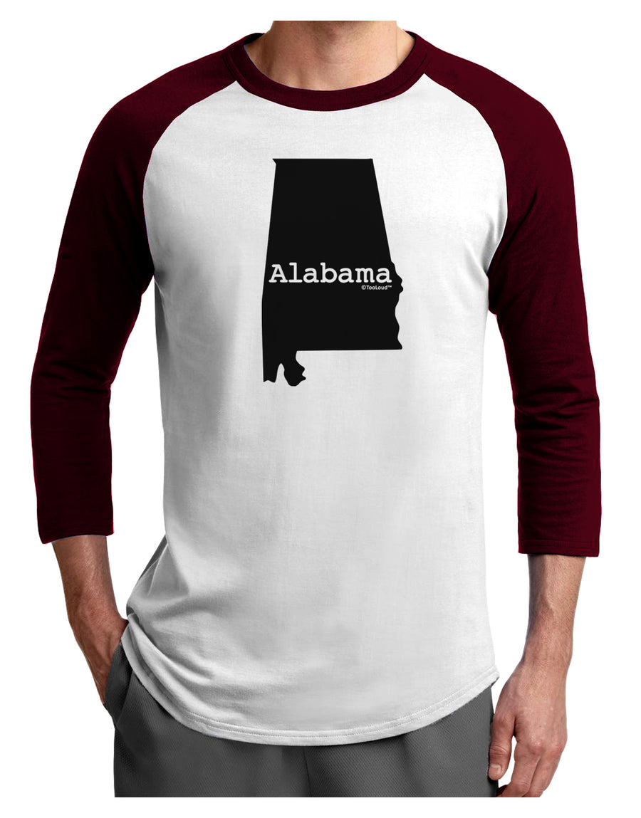 Alabama - United States Shape Adult Raglan Shirt by TooLoud-TooLoud-White-Black-X-Small-Davson Sales
