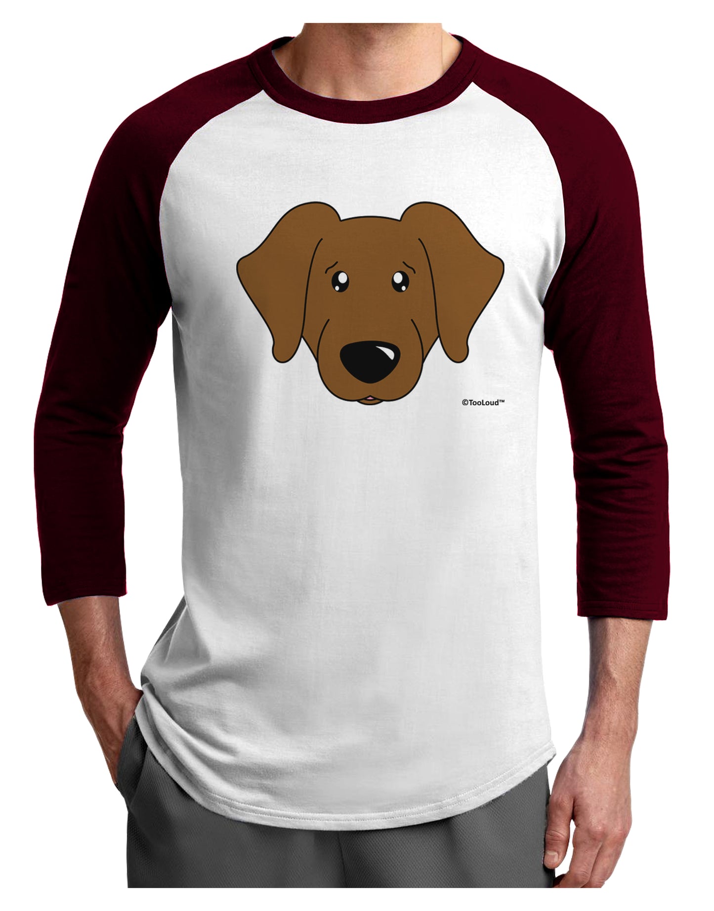 Cute Chocolate Labrador Retriever Dog Adult Raglan Shirt by TooLoud-TooLoud-White-Cardinal-X-Small-Davson Sales