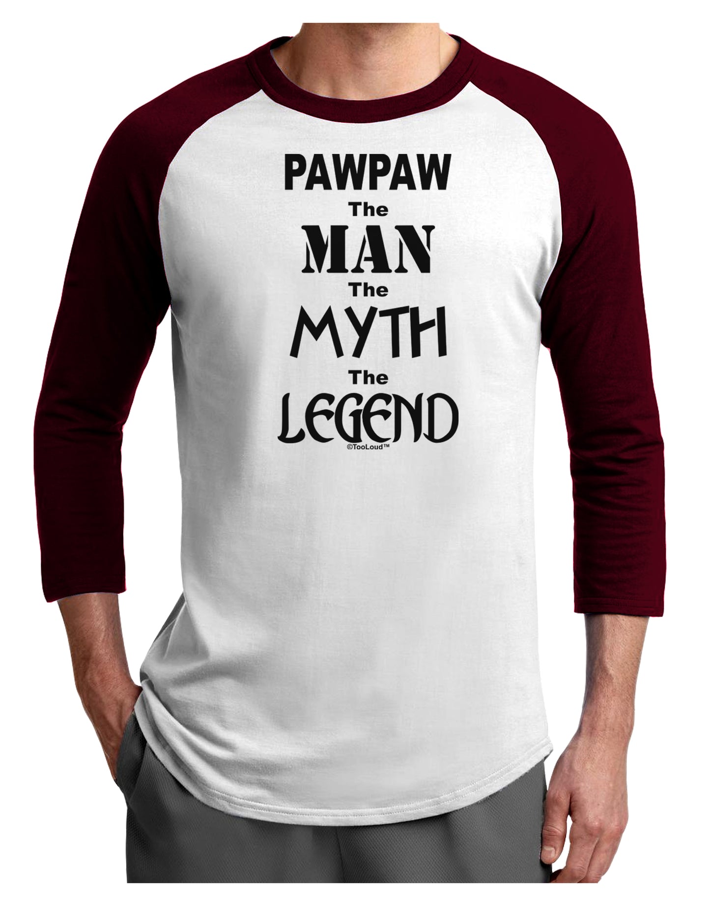 Pawpaw The Man The Myth The Legend Adult Raglan Shirt by TooLoud-TooLoud-White-Cardinal-X-Small-Davson Sales
