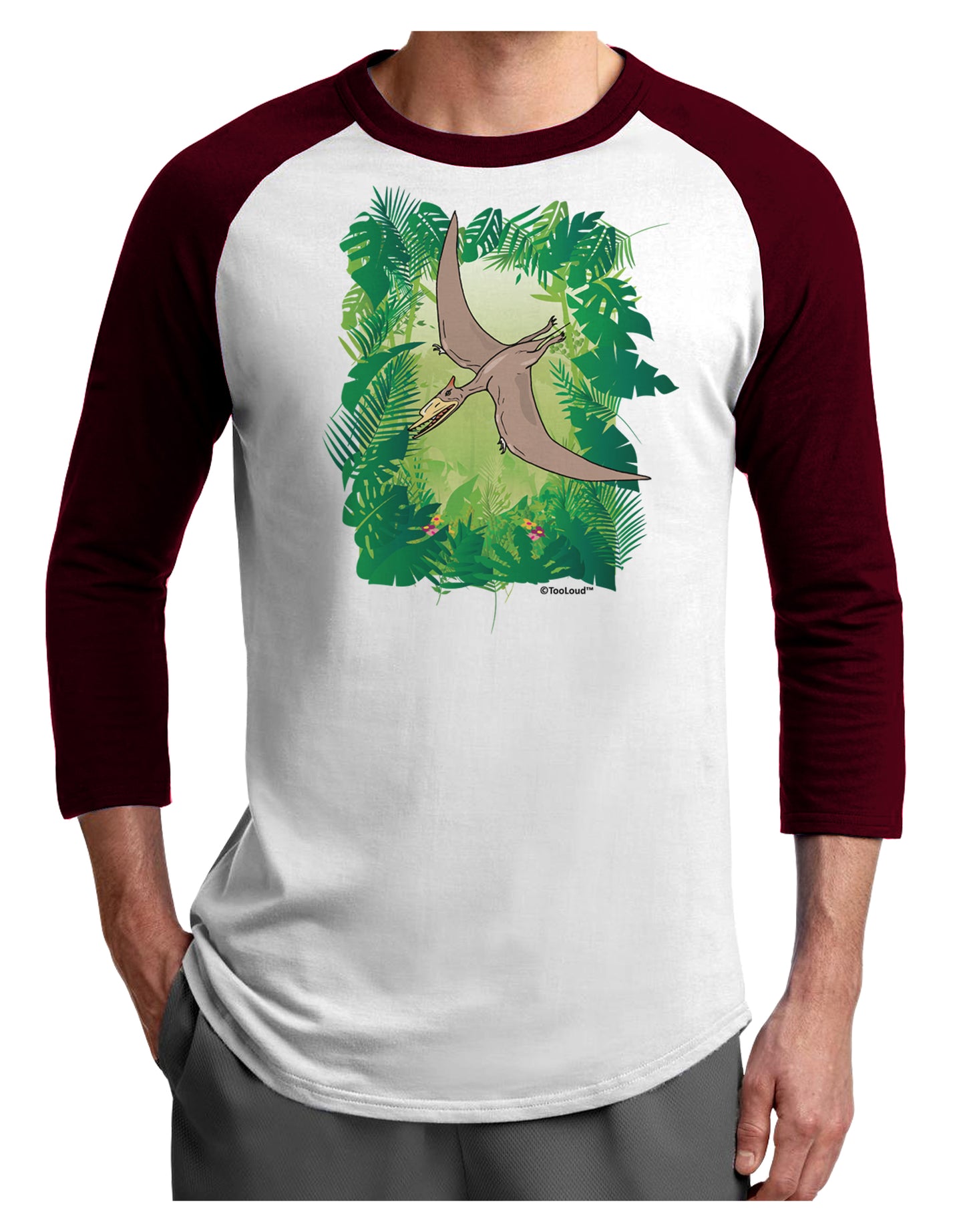 Pterosaurs - Without Name Adult Raglan Shirt by TooLoud-TooLoud-White-Cardinal-X-Small-Davson Sales