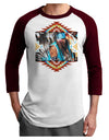 Native American Dancer 2 Adult Raglan Shirt-TooLoud-White-Cardinal-X-Small-Davson Sales