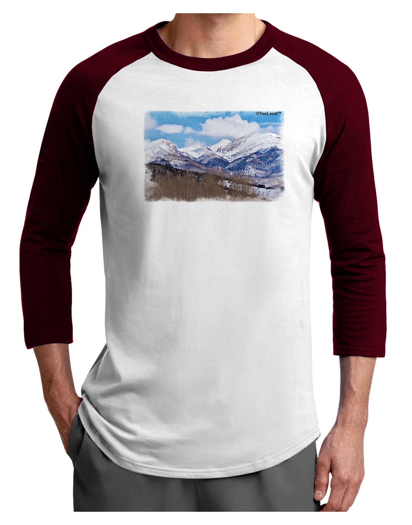 Pikes Peak Adult Raglan Shirt-Raglan Shirt-TooLoud-White-Cardinal-X-Small-Davson Sales