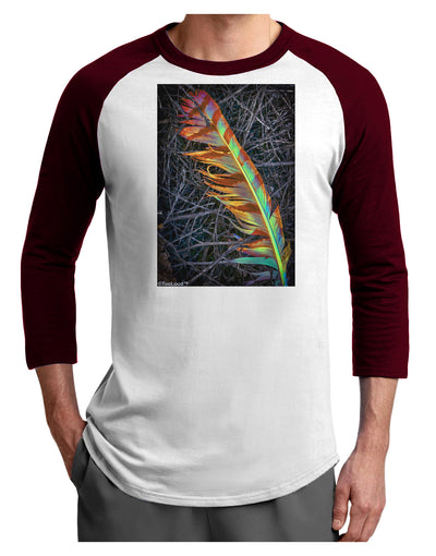 Rainbow Feather Adult Raglan Shirt-Raglan Shirt-TooLoud-White-Cardinal-X-Small-Davson Sales