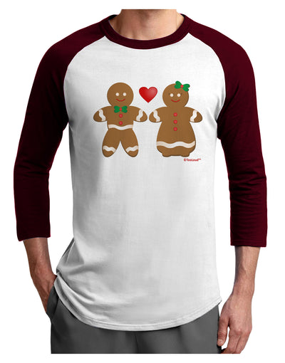 Gingerbread Man and Gingerbread Woman Couple Adult Raglan Shirt by TooLoud-TooLoud-White-Cardinal-X-Small-Davson Sales