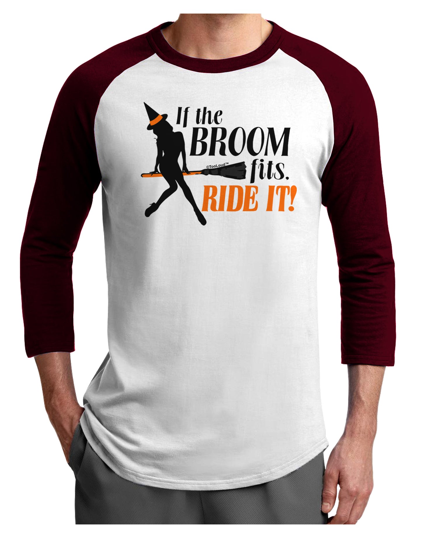 Ride It Orange Adult Raglan Shirt-Raglan Shirt-TooLoud-White-Cardinal-X-Small-Davson Sales
