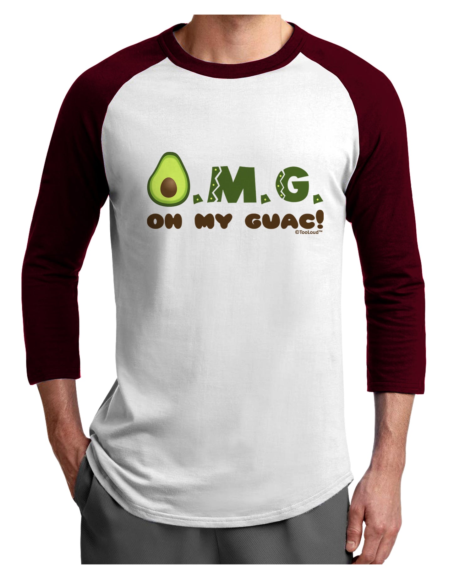 OMG - Oh My Guac - Guacamole Design Adult Raglan Shirt by TooLoud-TooLoud-White-Cardinal-X-Small-Davson Sales