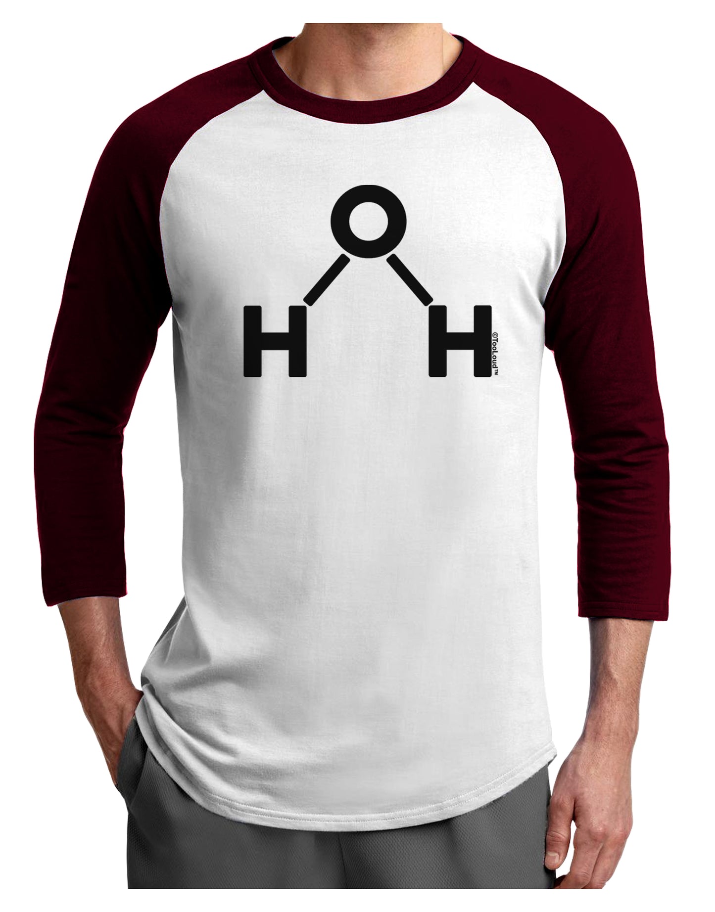Water Molecule Text Adult Raglan Shirt by TooLoud-TooLoud-White-Cardinal-X-Small-Davson Sales