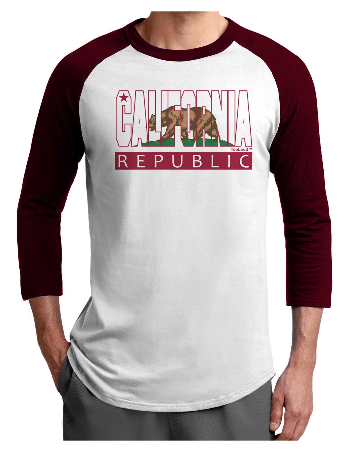 California Design #1 Adult Raglan Shirt by TooLoud-TooLoud-White-Cardinal-X-Small-Davson Sales