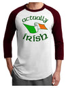 Actually Irish Adult Raglan Shirt-Raglan Shirt-TooLoud-White-Cardinal-X-Small-Davson Sales