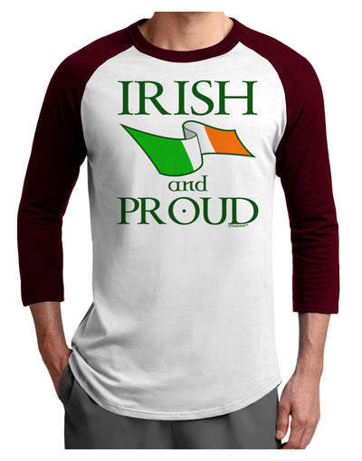 Irish and Proud Adult Raglan Shirt-Raglan Shirt-TooLoud-White-Cardinal-X-Small-Davson Sales