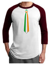 Faux Irish Flag Tie St Patricks Day Adult Raglan Shirt-Raglan Shirt-TooLoud-White-Cardinal-X-Small-Davson Sales