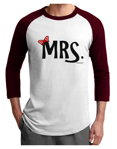 Matching Mr and Mrs Design - Mrs Bow Adult Raglan Shirt by TooLoud-TooLoud-White-Cardinal-X-Small-Davson Sales