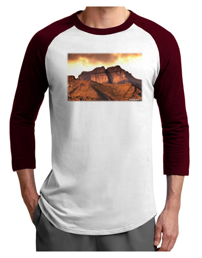 San Juan Mountain Range Adult Raglan Shirt-TooLoud-White-Cardinal-X-Small-Davson Sales