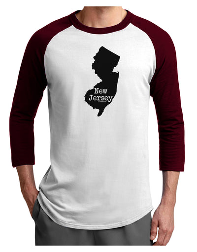 New Jersey - United States Shape Adult Raglan Shirt by TooLoud-TooLoud-White-Cardinal-X-Small-Davson Sales