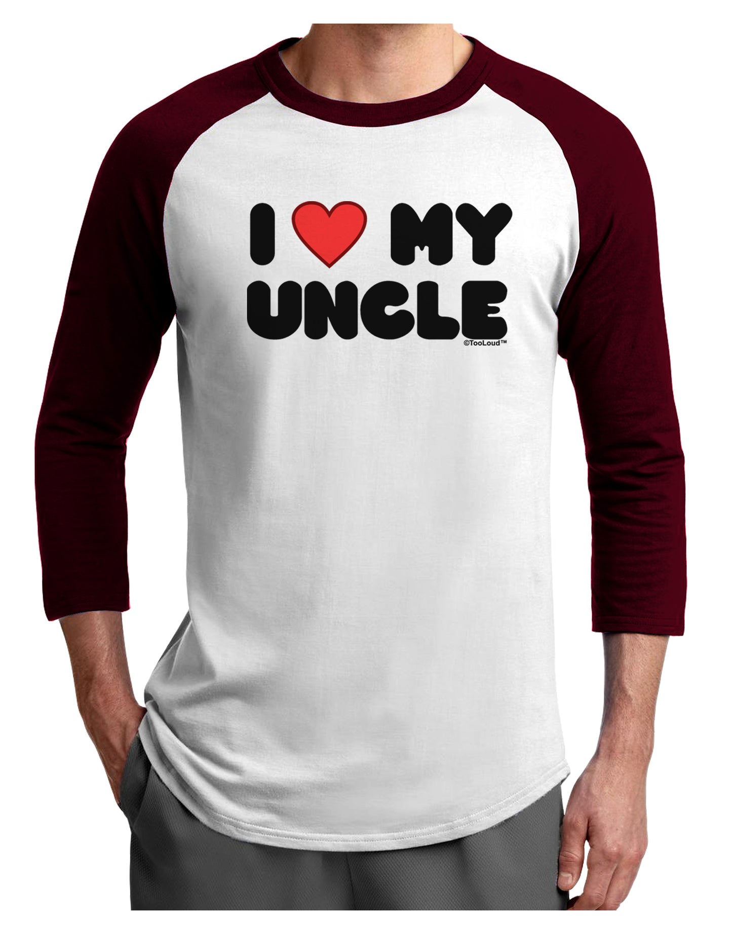 I Heart My Uncle Adult Raglan Shirt by TooLoud-TooLoud-White-Cardinal-X-Small-Davson Sales
