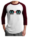 8-Bit Skull Love - Boy and Boy Adult Raglan Shirt-TooLoud-White-Cardinal-X-Small-Davson Sales