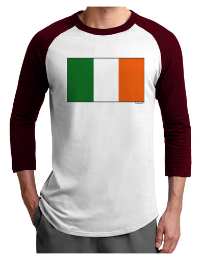 Irish Flag - Flag of Ireland Adult Raglan Shirt-Raglan Shirt-TooLoud-White-Cardinal-X-Small-Davson Sales