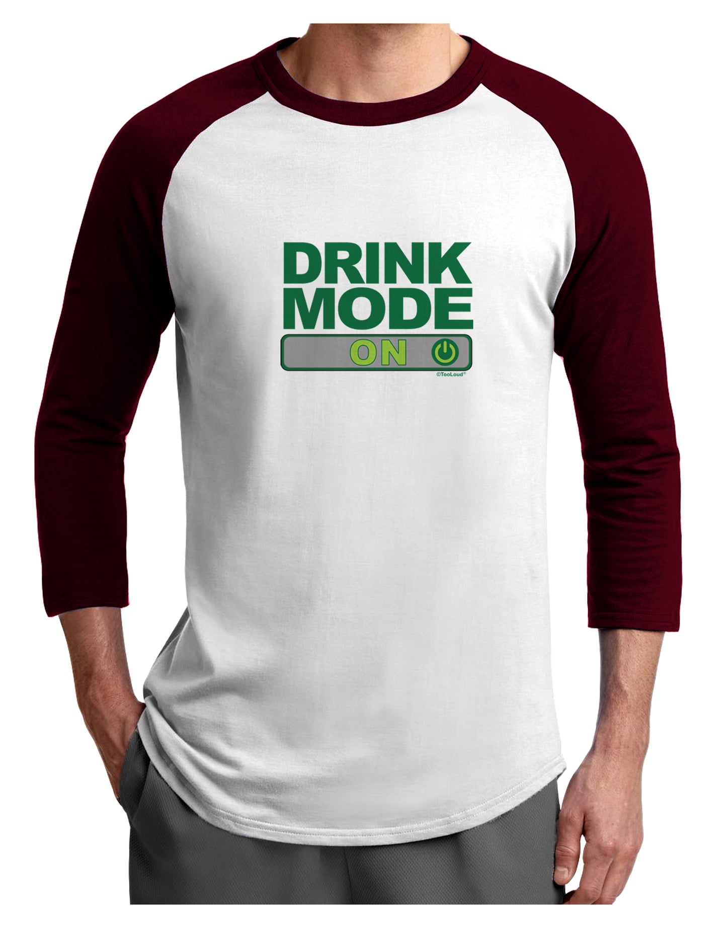 Drink Mode On Adult Raglan Shirt by TooLoud-TooLoud-White-Cardinal-X-Small-Davson Sales