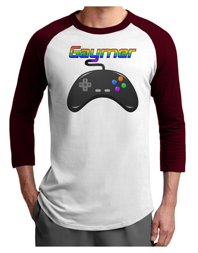 Gaymer Color Adult Raglan Shirt-Raglan Shirt-TooLoud-White-Cardinal-X-Small-Davson Sales