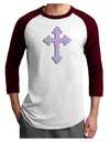 Easter Color Cross Adult Raglan Shirt-TooLoud-White-Cardinal-X-Small-Davson Sales