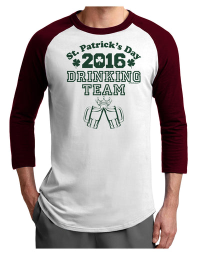 St Patricks Day Drinking Team Adult Raglan Shirt-Raglan Shirt-TooLoud-White-Cardinal-X-Small-Davson Sales