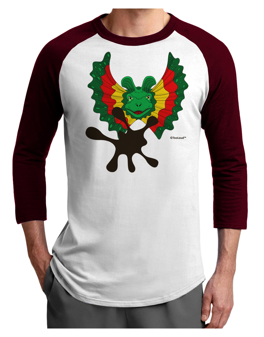 Dilophosaurus Design - Spit Adult Raglan Shirt by TooLoud-TooLoud-White-Black-X-Small-Davson Sales