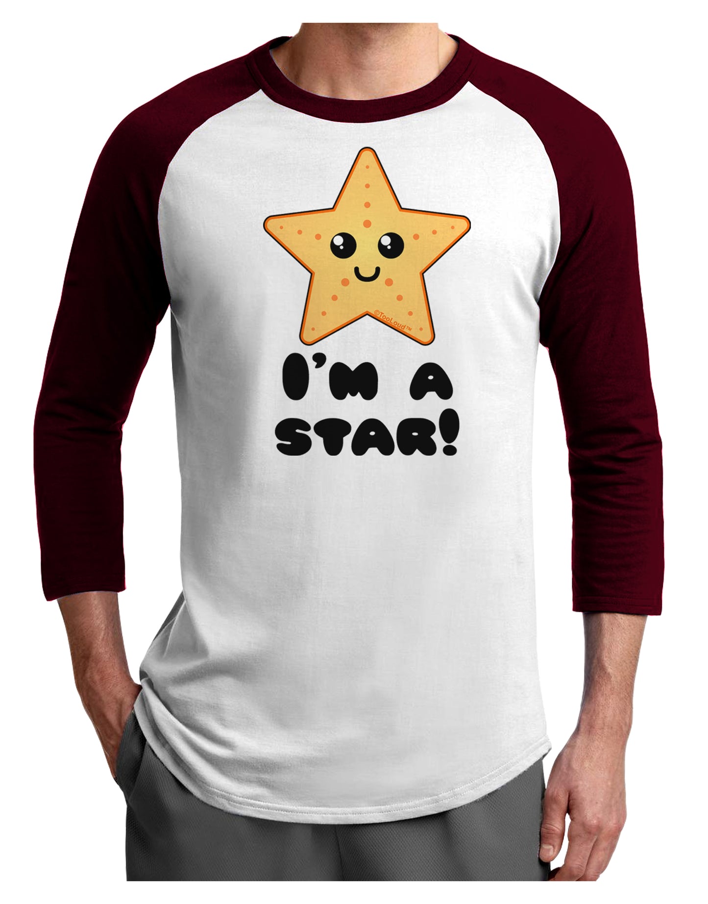 Cute Starfish - I am a Star Adult Raglan Shirt by TooLoud-TooLoud-White-Cardinal-X-Small-Davson Sales