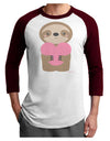 Cute Valentine Sloth Holding Heart Adult Raglan Shirt by TooLoud-TooLoud-White-Cardinal-X-Small-Davson Sales