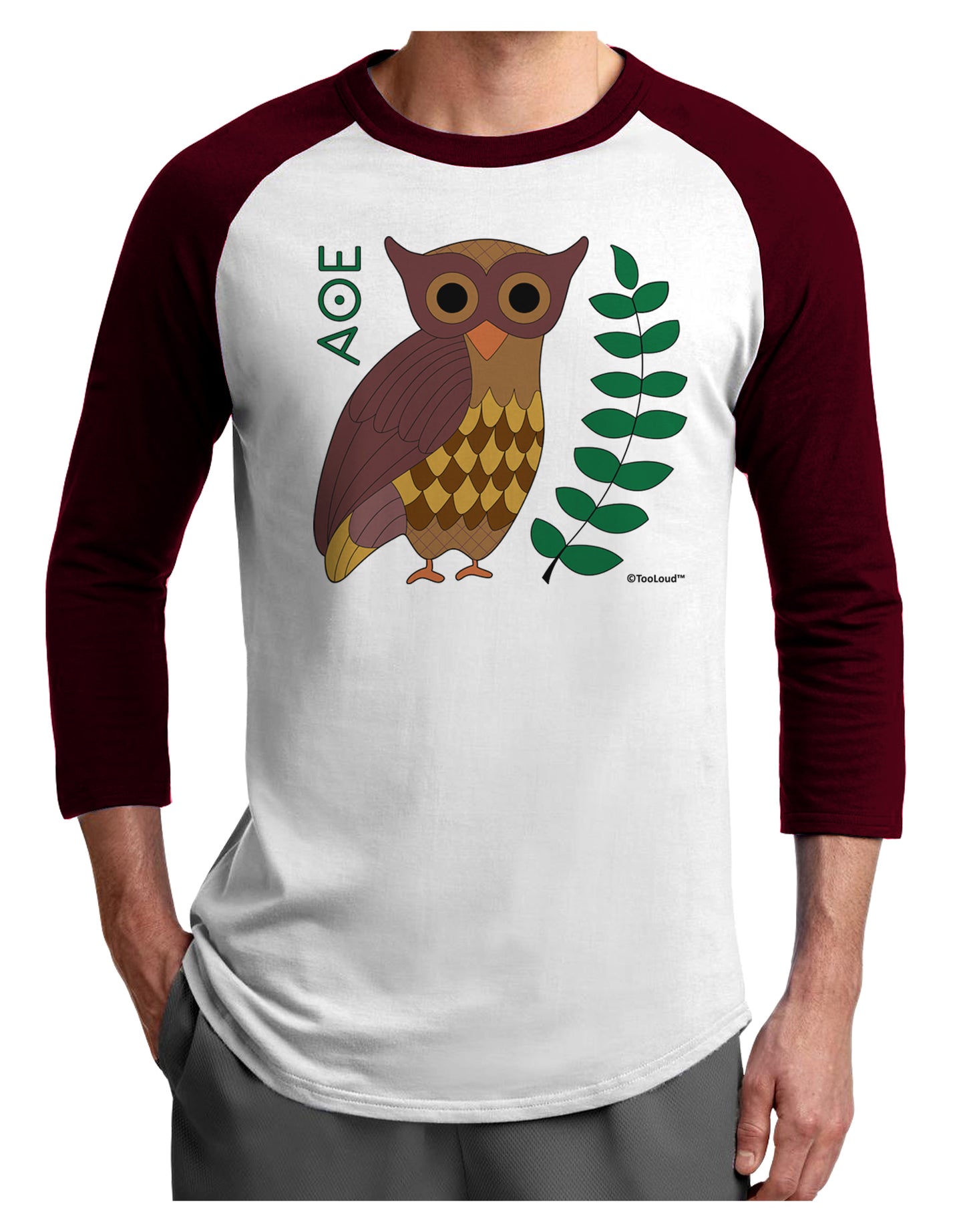 Owl of Athena Adult Raglan Shirt by TooLoud-TooLoud-White-Cardinal-X-Small-Davson Sales