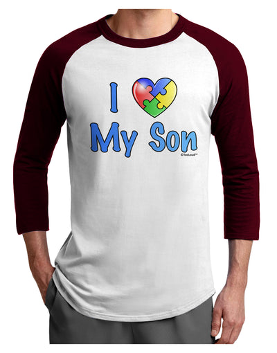 I Heart My Son - Autism Awareness Adult Raglan Shirt by TooLoud-TooLoud-White-Cardinal-X-Small-Davson Sales