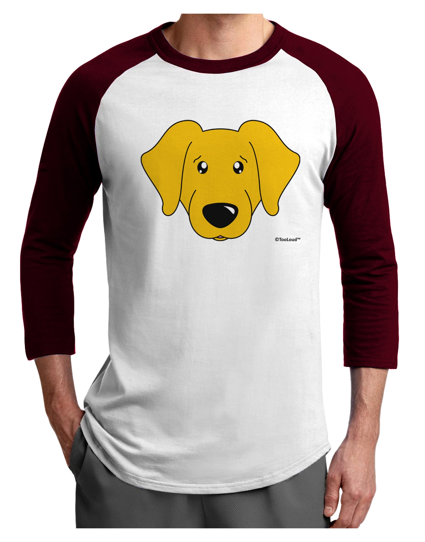 Cute Yellow Labrador Retriever Dog Adult Raglan Shirt by TooLoud-TooLoud-White-Cardinal-X-Small-Davson Sales