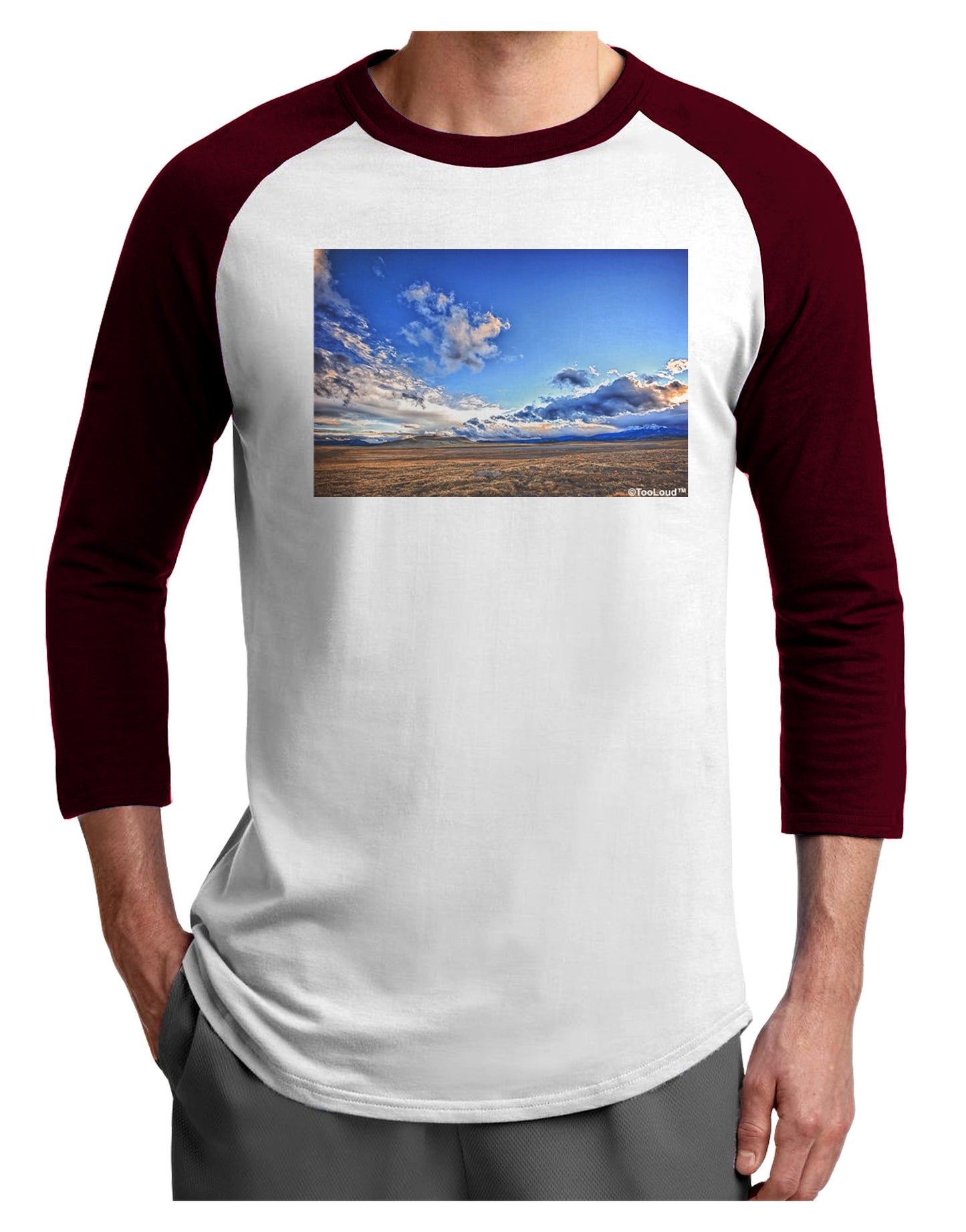 Garden of the Gods Colorado Adult Raglan Shirt-TooLoud-White-Cardinal-X-Small-Davson Sales