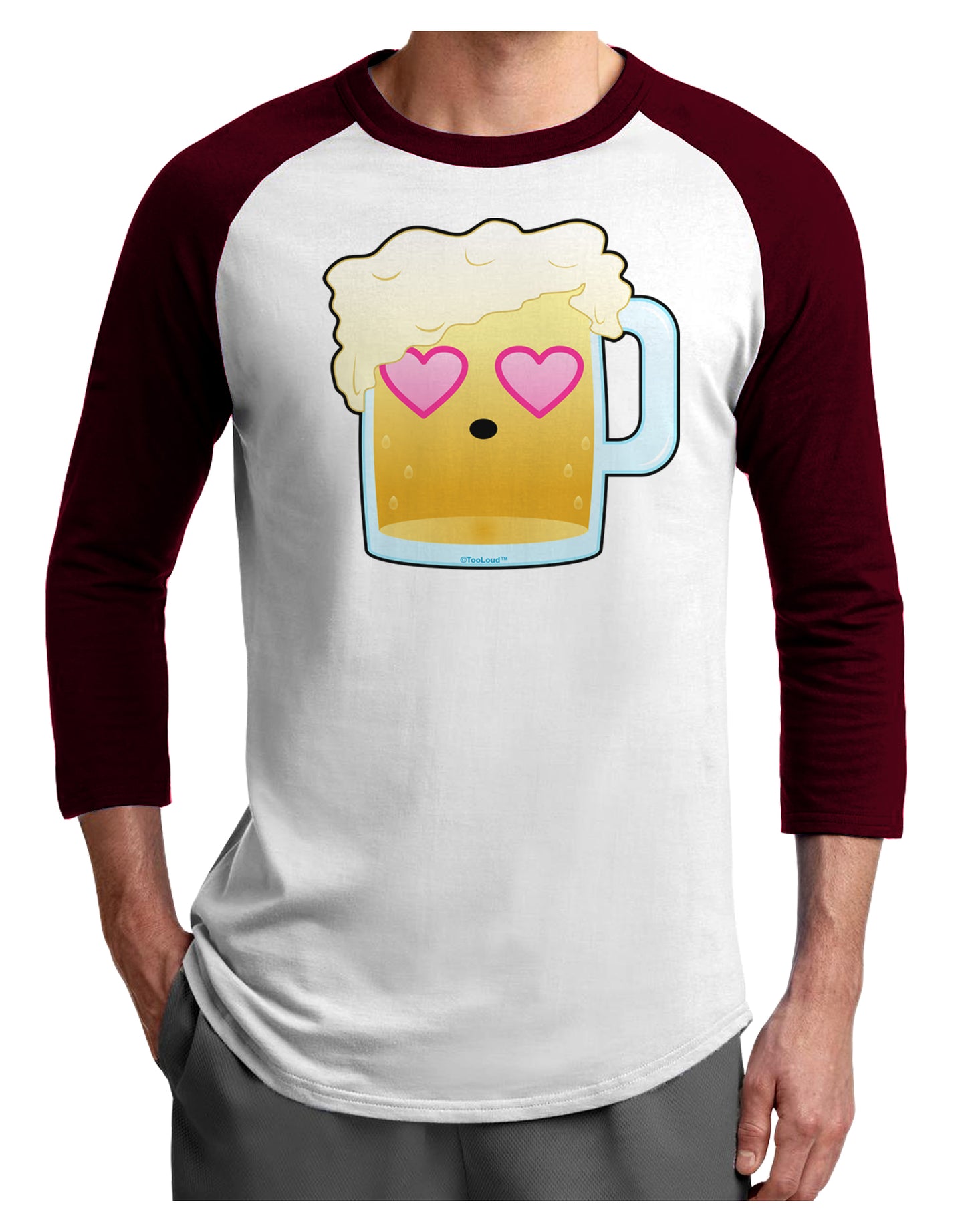 Cute Infatuated Beer Adult Raglan Shirt by TooLoud-TooLoud-White-Cardinal-X-Small-Davson Sales